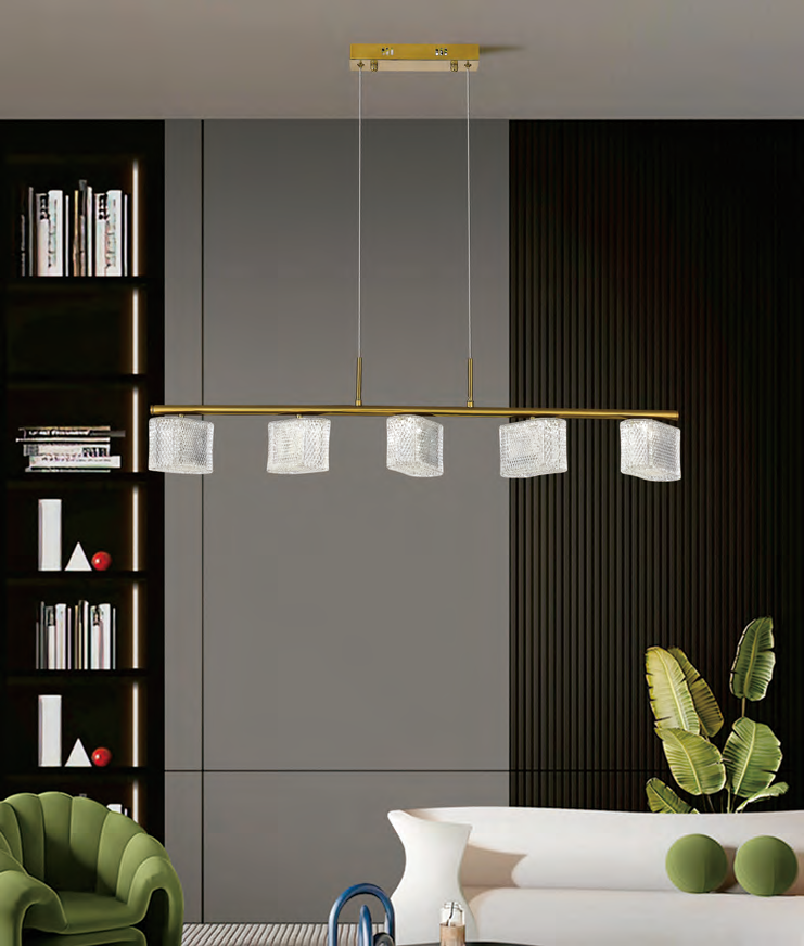 DL14218 Modern Linear Pendant Light (L945×W135×H1500mm · LED 33W)