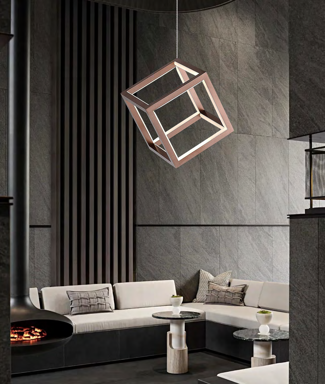 DL14223 Modern Pendant Light (L250×W250×H1200mm · LED 36W)