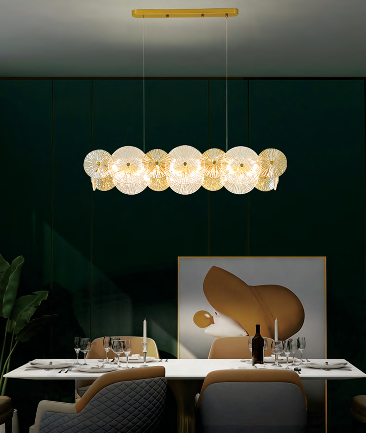 DL14239 Modern Linear Pendant Light (L1000×W300×H1200mm · G9 x 22)