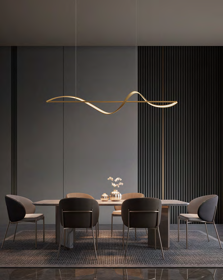 DL14516 Modern Linear Pendant Light (L1200×W200×H1300mm · LED 36W)