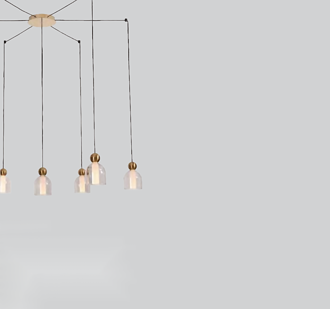 DL14887 Bell Cluster Chrome & Brass Pendant Light