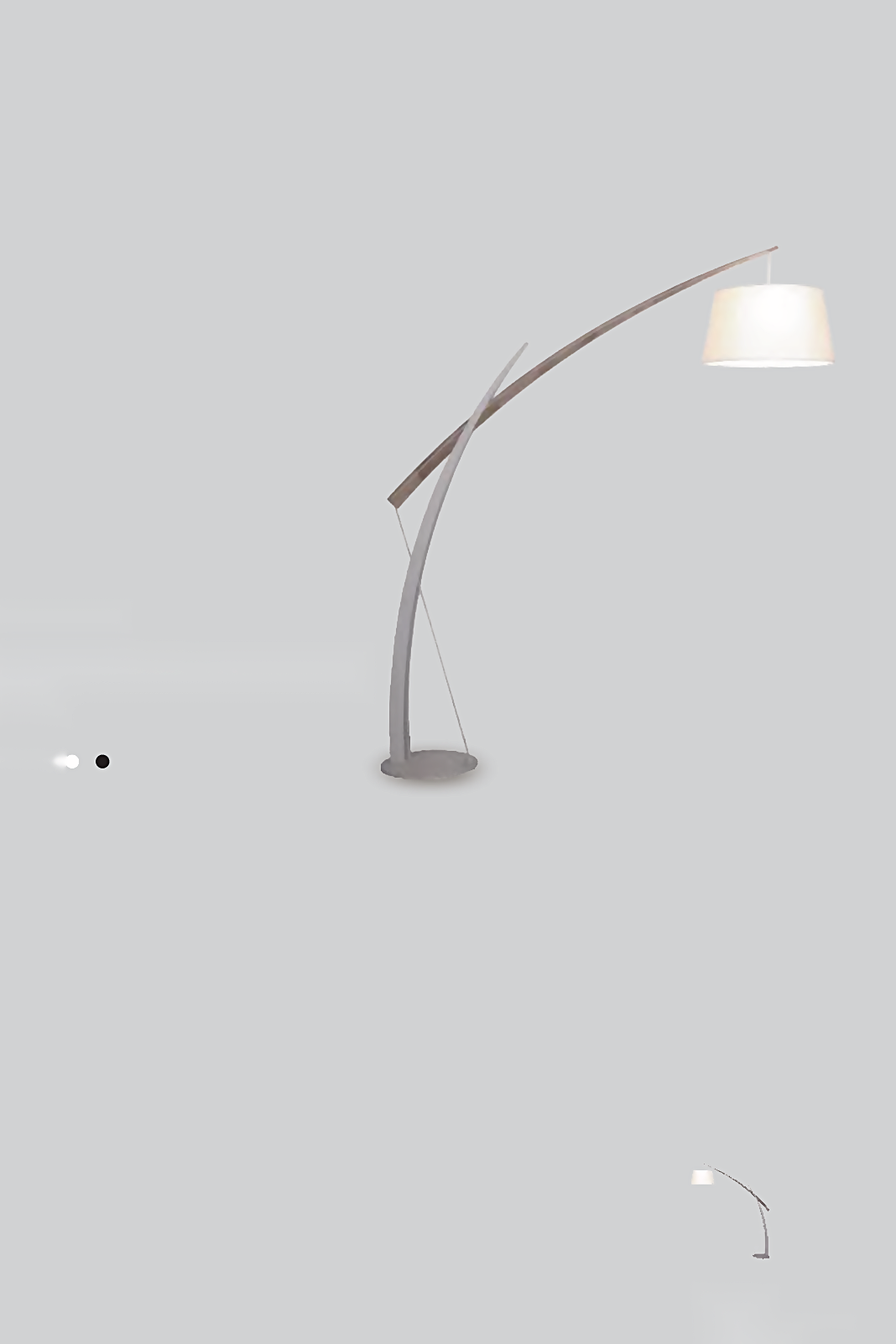 DL14909 Solid Wood Arc Cloth-Shade Floor Lamp