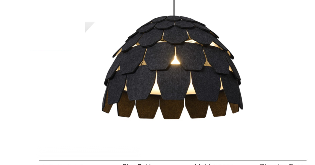 DL14975 Round Acoustic Felt Pendant Light