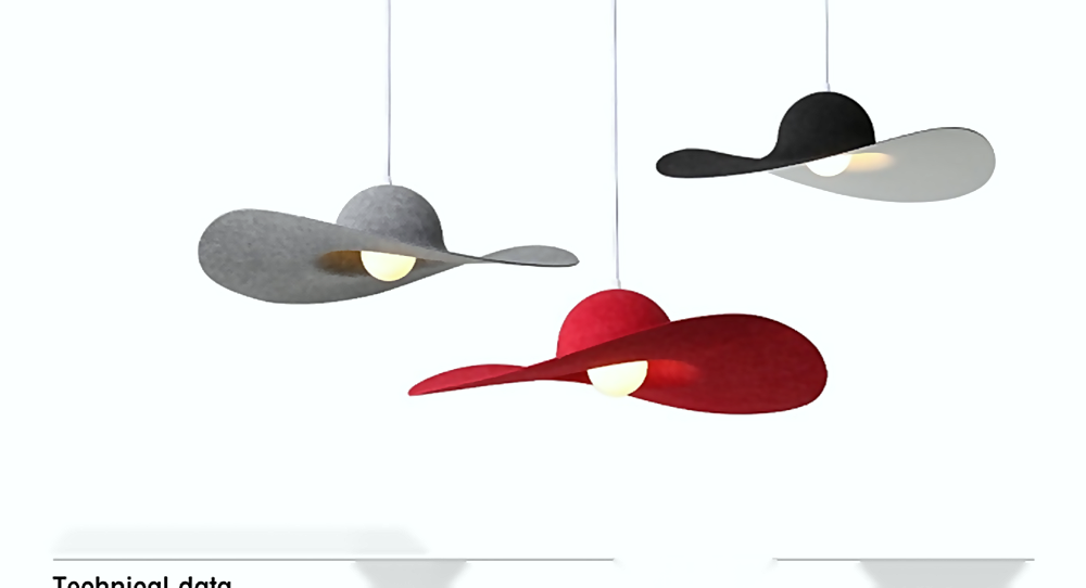 DL15013 Round Acoustic Felt Pendant Light