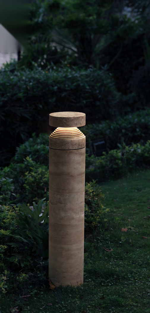 DL15227 Marble Bollard Light Ø192mm 990mm (Garden Pathway)