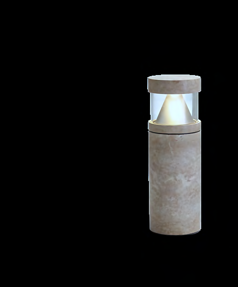 DL15231 Marble Bollard Light Ø192mm 1015mm (Shielded Garden)