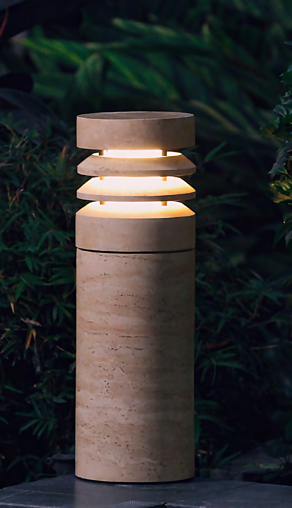 DL15241 Marble Bollard Light Ø192mm 1040mm (Multi-layer 360°)