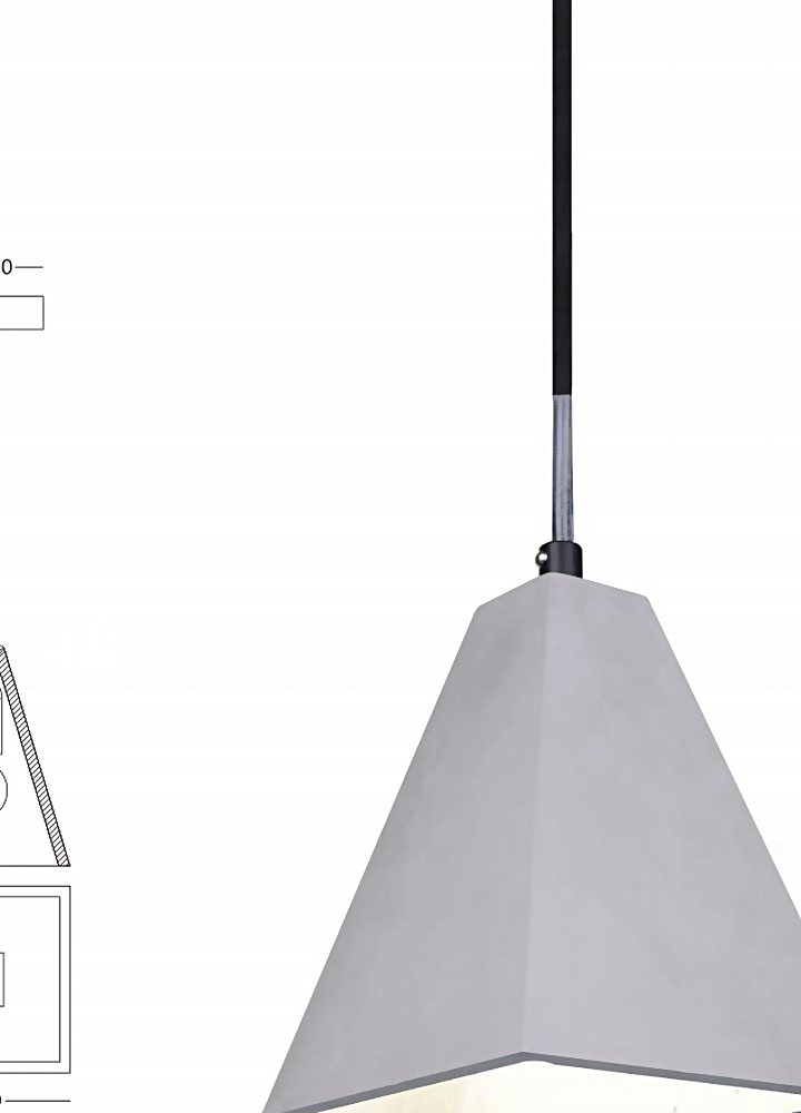 DL15374 Gypsum Trapezoid Pendant Lamp (E27, MAX 40W)