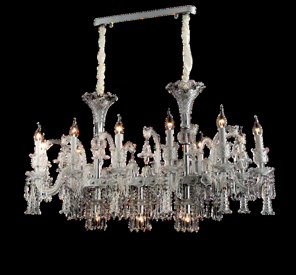 DL15475 Crystal Chandelier (15-Light, Chrome, 1230mm)