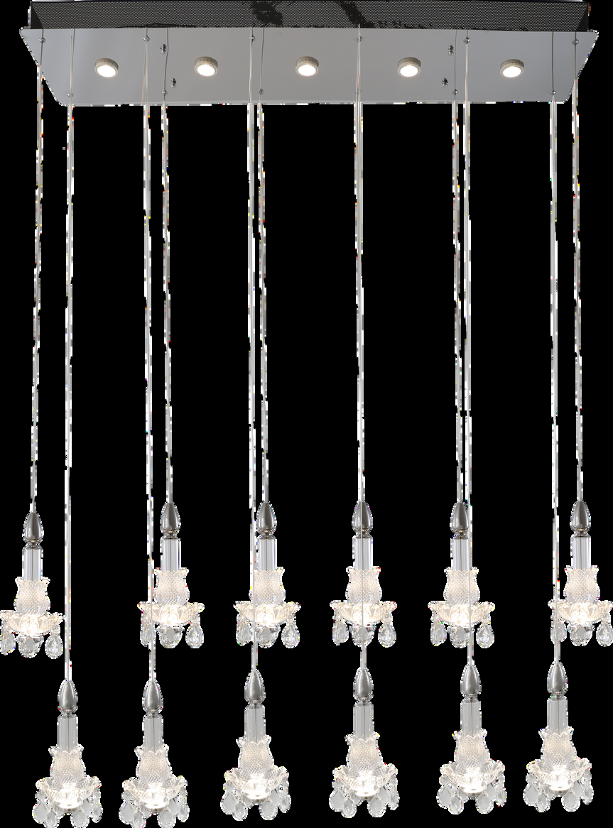 DL15479 Modern Crystal LED Chandelier (Rectangular, 1200×300mm)
