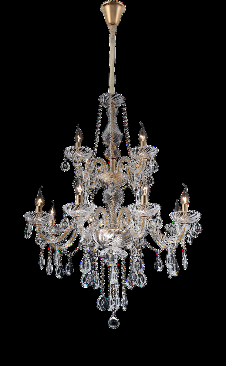 DL15485 Crystal Chandelier (12-Light, Gold, Ø780mm)