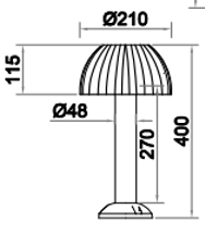 DL15571 Outdoor Bollard / Post Light (210×H400mm, LED 12W)
