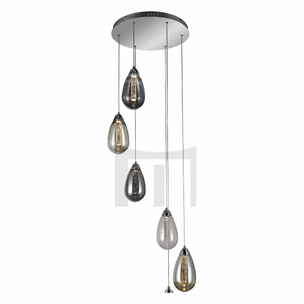 DL16576 Faceted Teardrop Glass Cluster Pendant