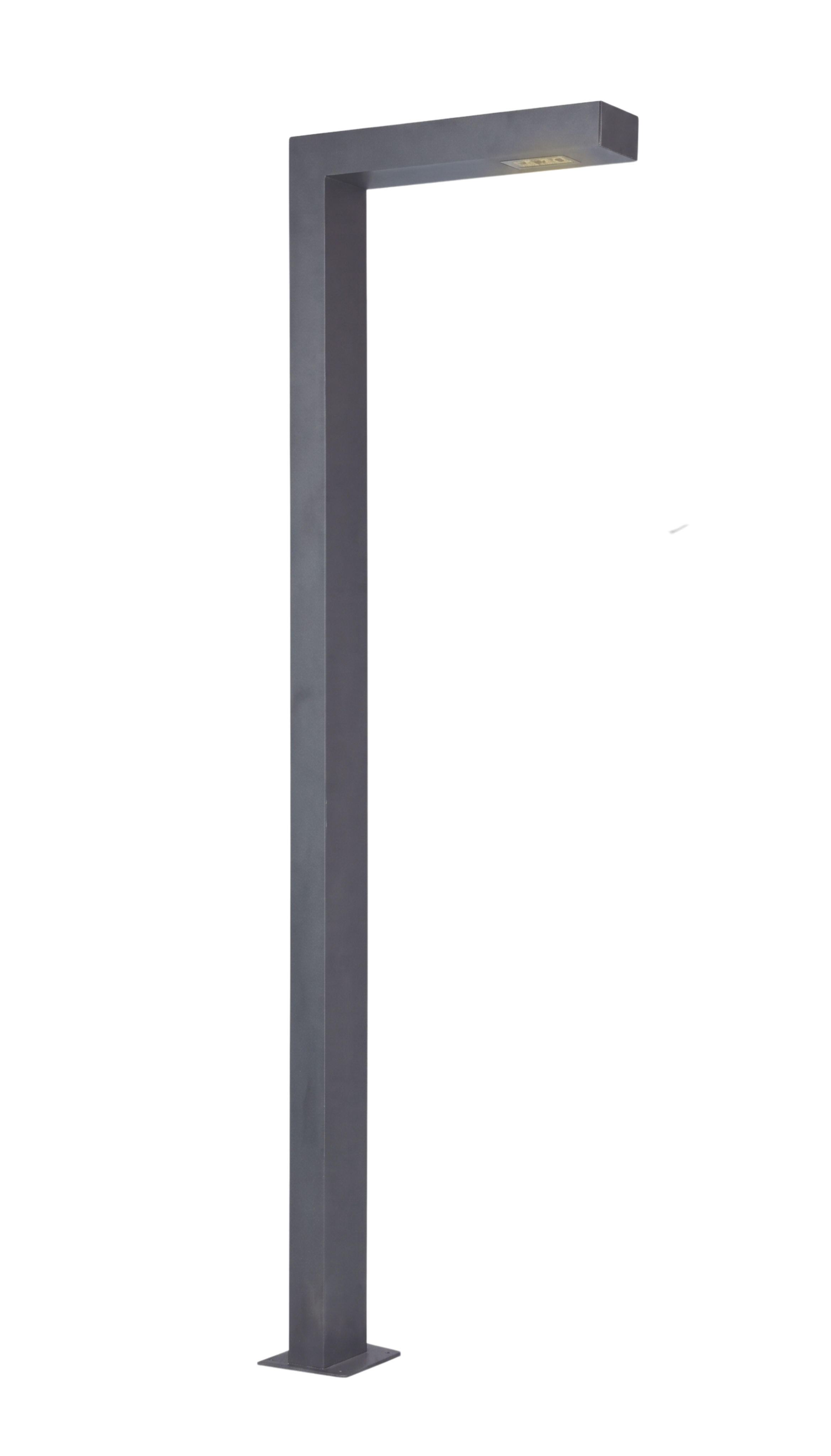 DL3001 Slate Outdoor LED Pole Light, Single-Arm (30W/3000K, H3m, RAL7016)