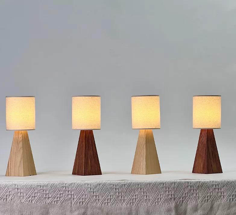 DL16984 Table Lamp (Metal + Fabric + Wood heads, D120*H330mm)