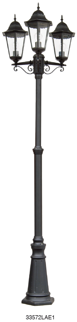 DL17803 Garden Post Lantern (3-Head) (H2202 × base 228mm)